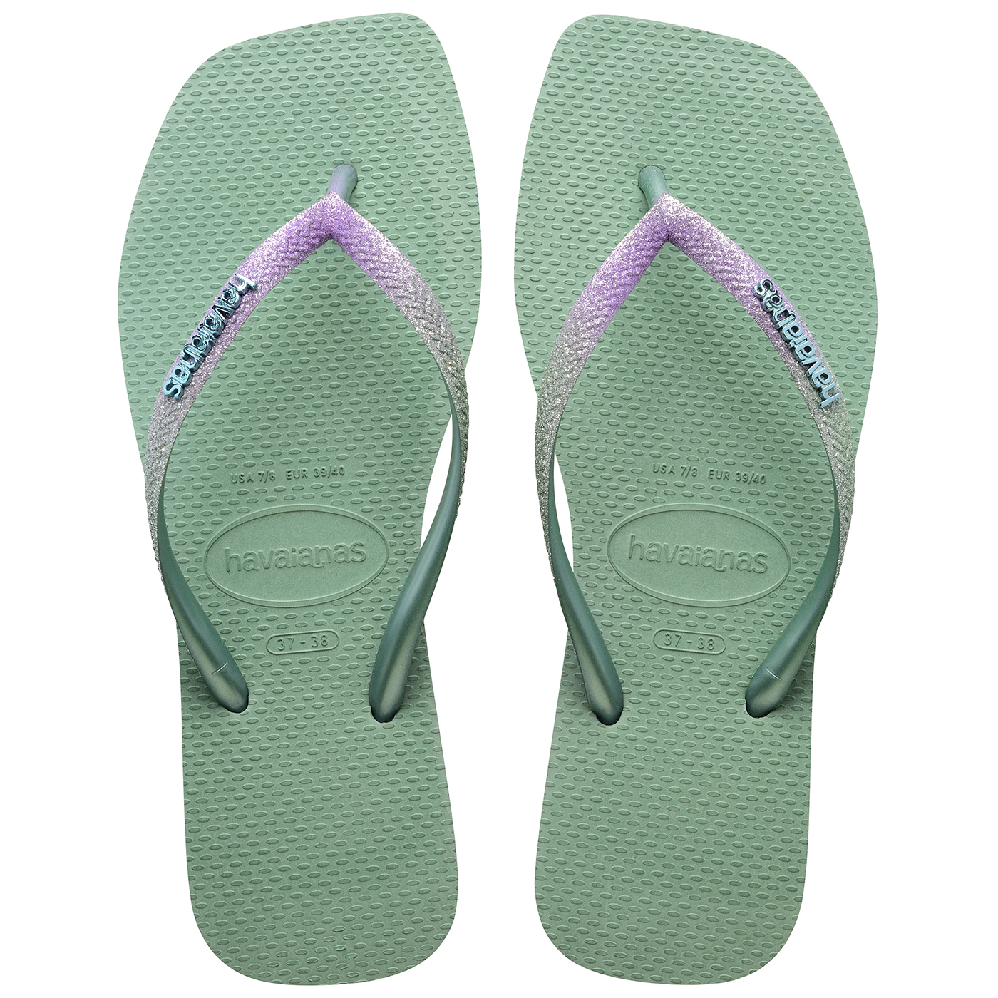 Chinelos Havaianas Slim Square Glitter