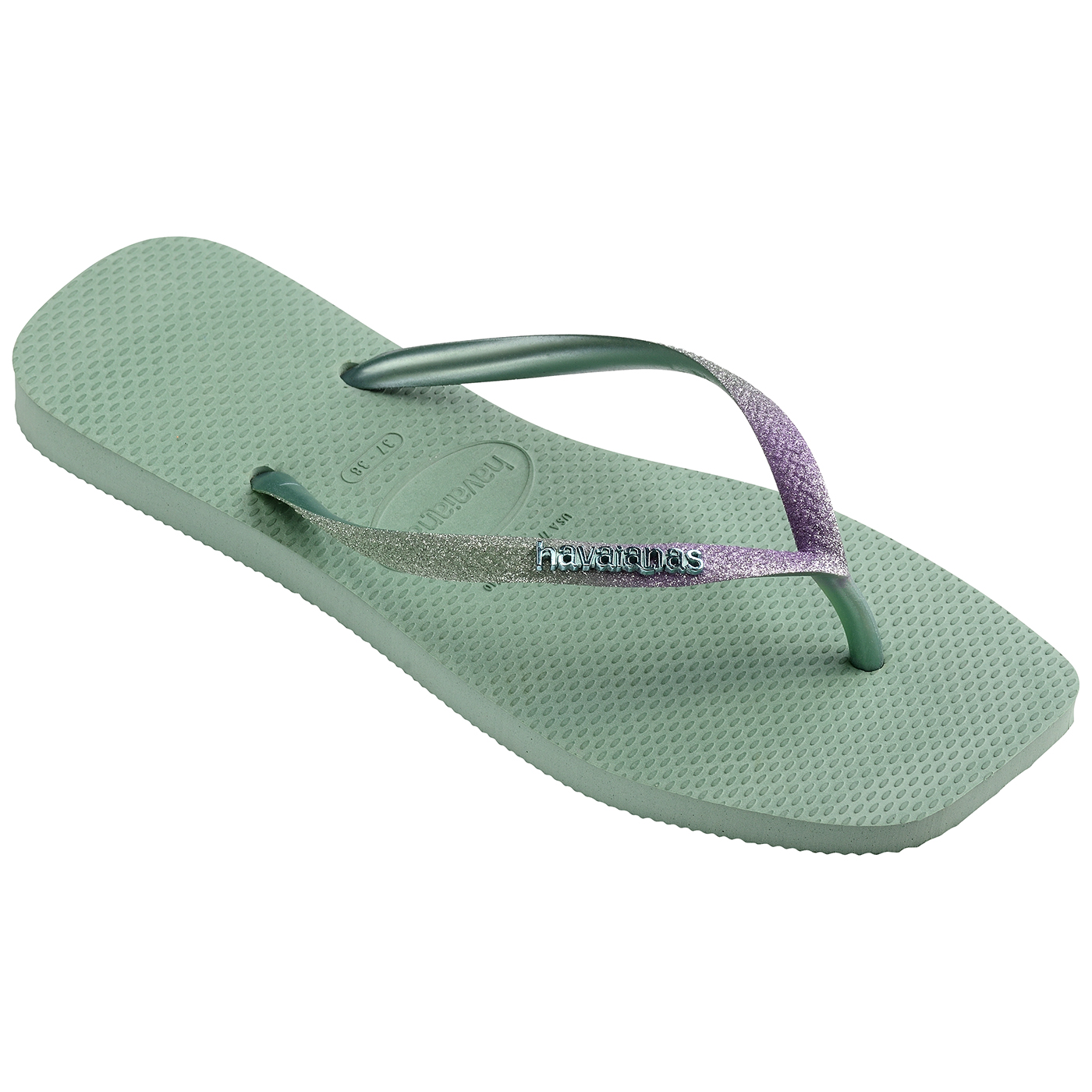 Chinelos Havaianas Slim Square Glitter