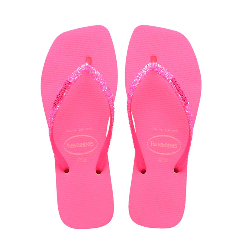 Chinelos Havaianas Slim Square Glitter Neon