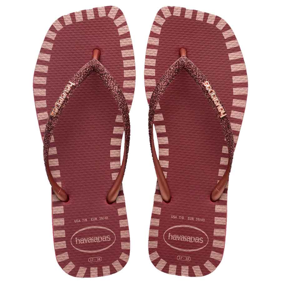 Chinelos Havaianas Slim Square Glitter Contour
